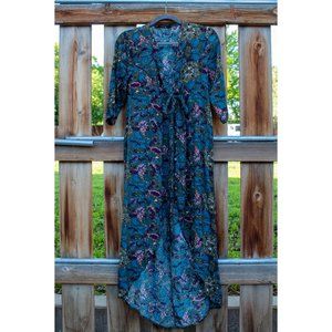 Tie-Front High-Low Floral Dress